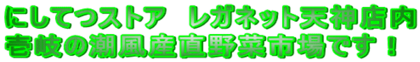 にしてつストア　レガネット天神店内 壱岐の潮風産直野菜市場です！